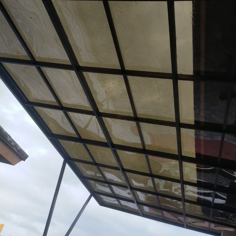 Kanopi minimalis solarflat bronze rangka besi galvanis antikarat 02