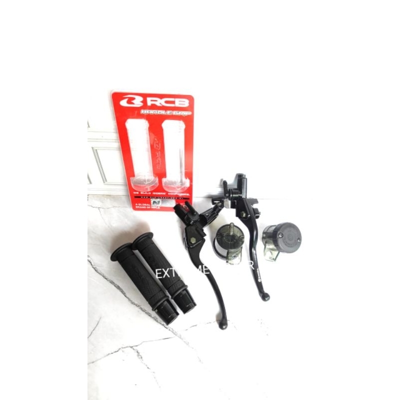 Paket hemat handgrip RCB HG55 original plus handle master rem tabung bulat bigsmoke kiri kanan motor