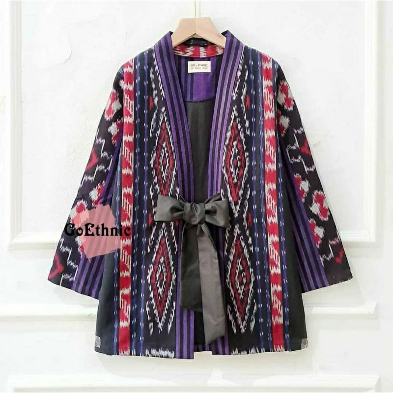 OUTER KIMONO WANITA WARNA UNGU READY STOCK
