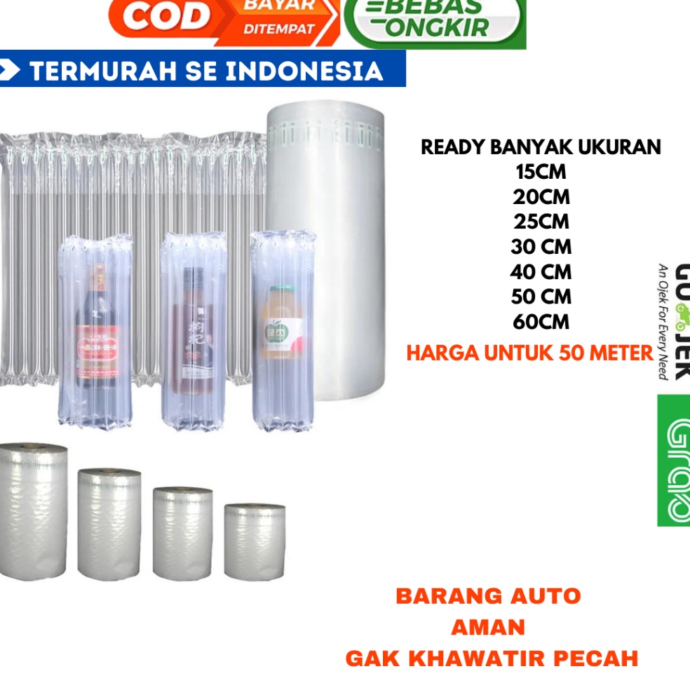 

KODE I4H Air Cushion Poly Air bubble wrap Ukuran 6 cm x 5 meter