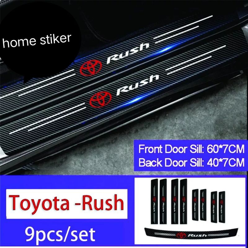 stiker karbon mobil Toyota Rush stiker cuting karbon pelindung pintu pijakan kaki