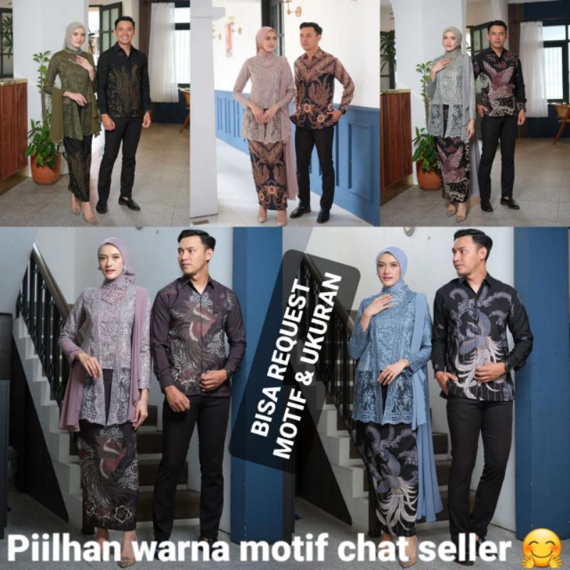 SET KEBAYA KINARA KUTUBARU ORI COUPLE KEMEJA PREMIUM / CUSTOM ANAK & JUMBO / BAJU SETELAN SERAGAM BA