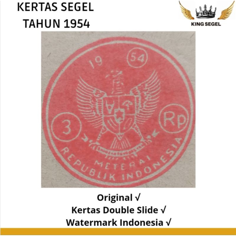 

Kertas Segel Tahun 1954 Double Asli (Beli 1 Gratis 1)