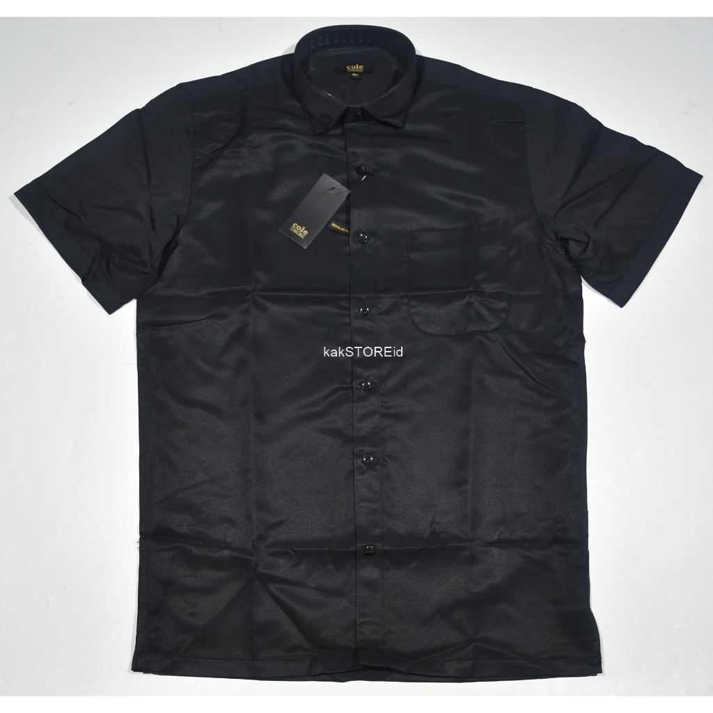 Kemeja Pria Formal Lengan Pendek COLE Hitam Reguler DPS 433 #kemejamurah