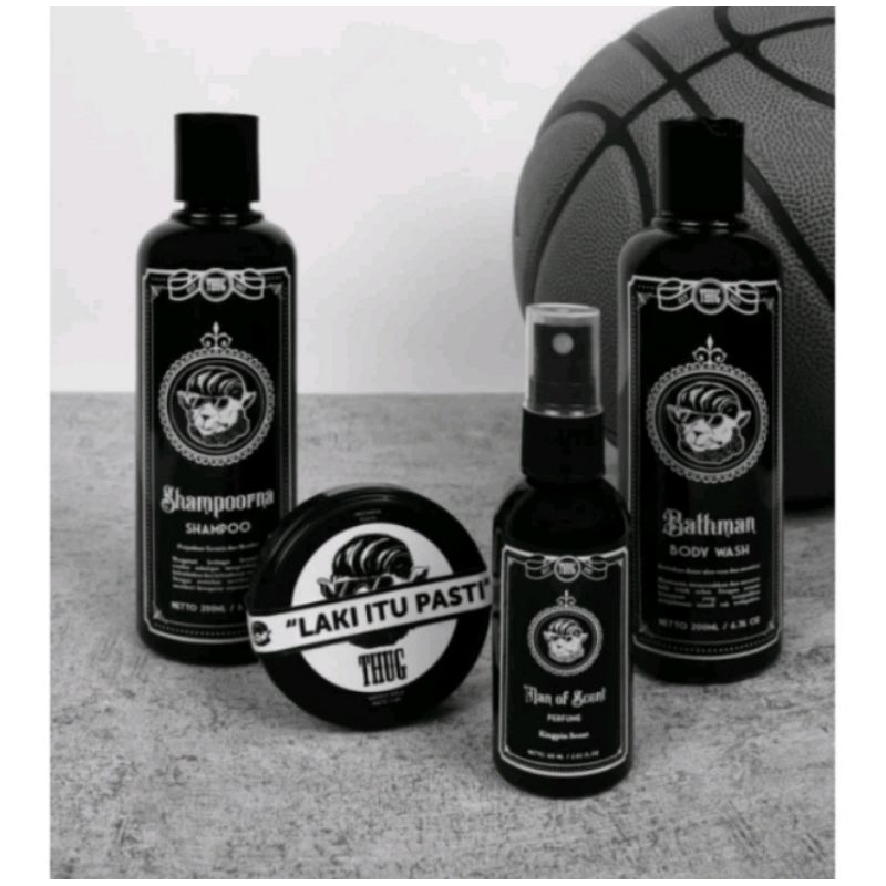 THUG-Paket lengkap Shmpoo keratin Pelurus rambut Shampoo + Conditioner + Hairmist + Bodywas