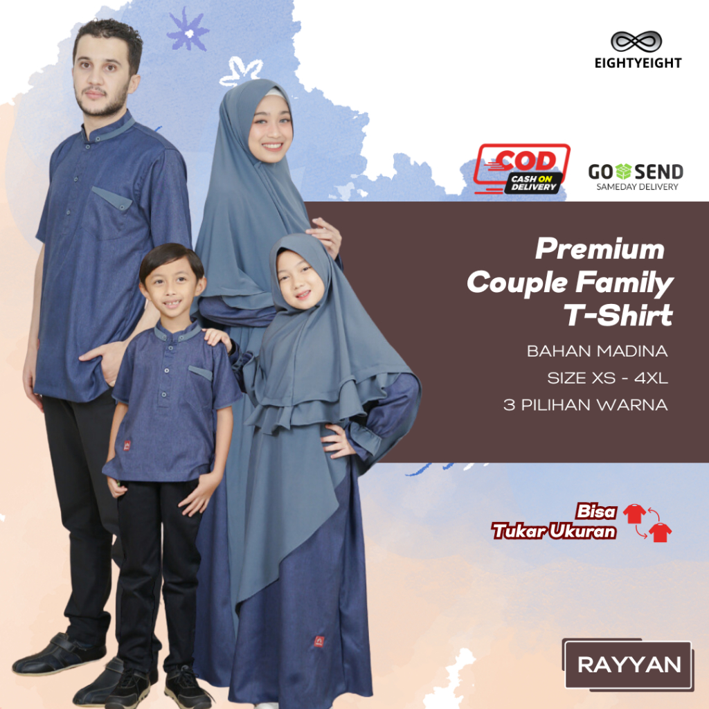 Baju Sarimbit Keluarga Lebaran Couple Busana Muslim Dewasa Kondangan Gamis Anak Perempuan Koko Anak 