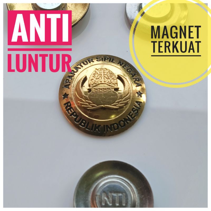 Pin Lencana Korpri ASN - APAPATUR SIPIL NEGARA  - KORPRI BULAT - TIMBUL - TUMPUK - DUA LAPIS - KUNIN