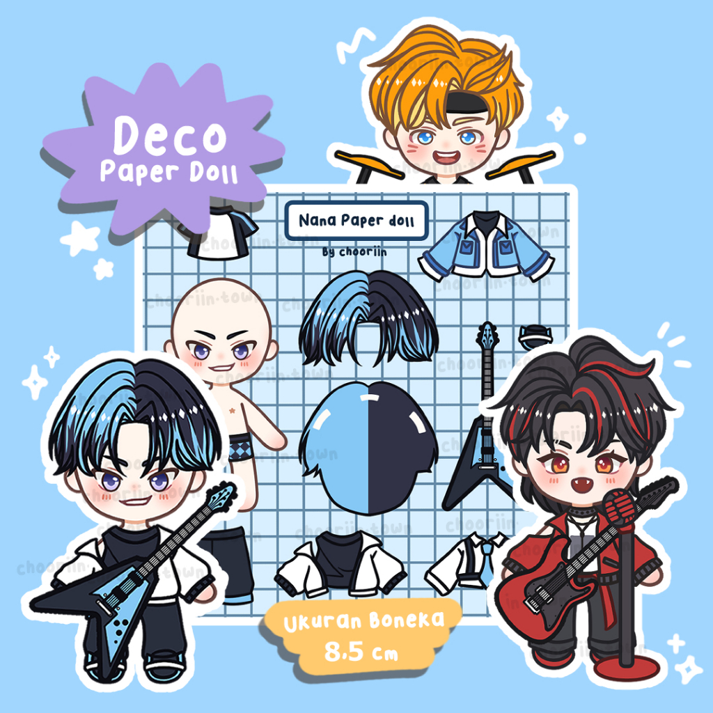 [ Male Deco Paper Doll ] Mainan Jadul Bongkar Pasang BP - Boneka Kertas