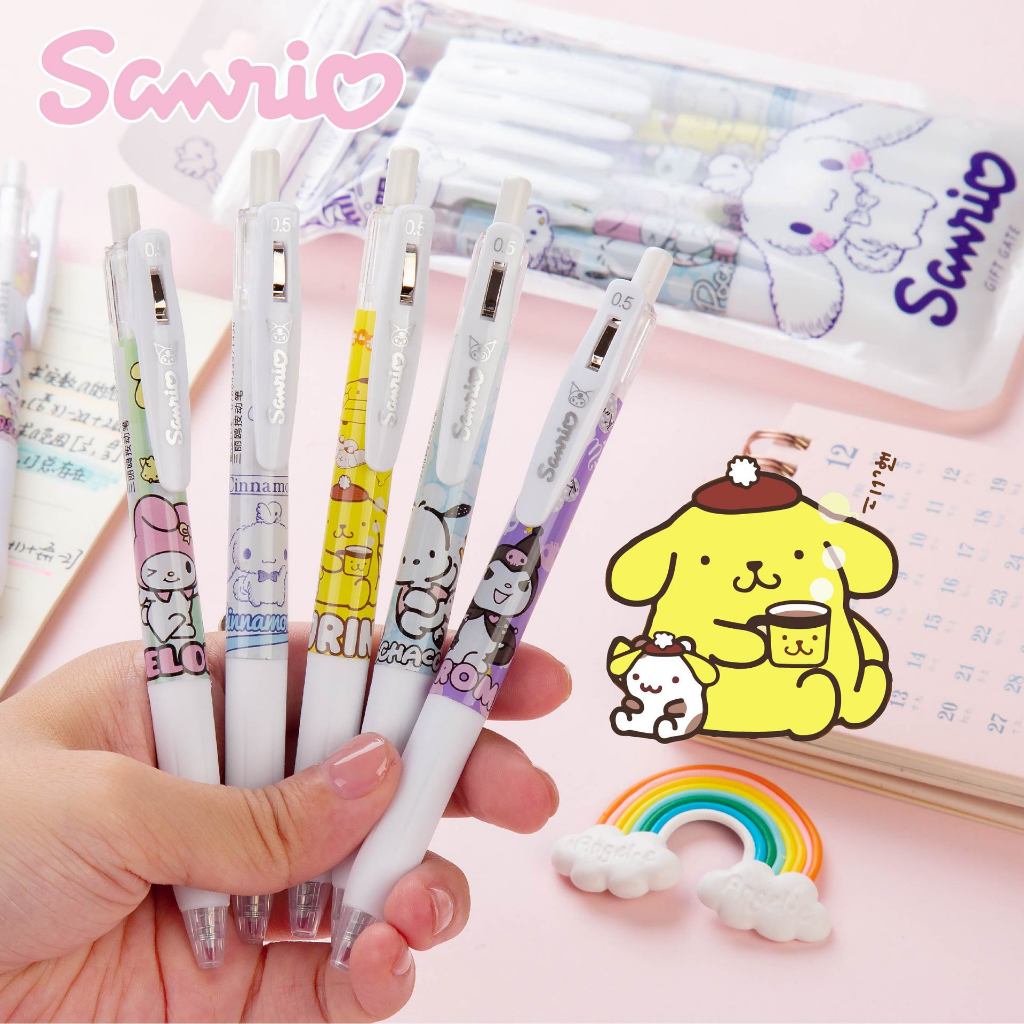 

Pulpen Sanrio Yugui Anjing Kartun Gadis Hati Hitam Netral Pen 0.5mm Pen
