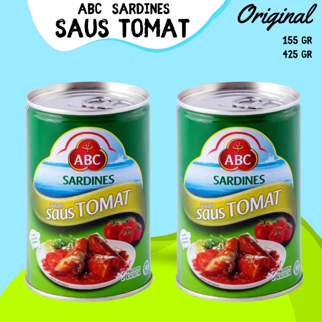 

Ikan Sarden Sardines ABC Saus Sambal Tomat Saos Tomato Sauce Kemasan Kaleng 425Gr