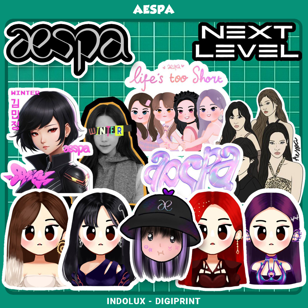 

AESPA Sticker 40pcs Kpop Giselle Karina Winter Ningning Stiker Scrapbook Jurnal Korea