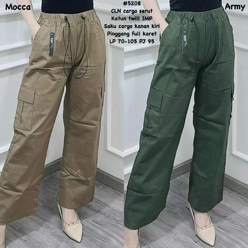 celana cargo katun twill premium wanita