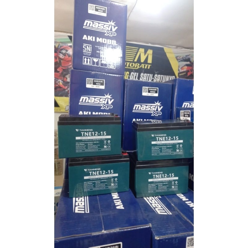 Aki Sepeda Listrik Selis 12v 15ah tianneng paket 4 pcs