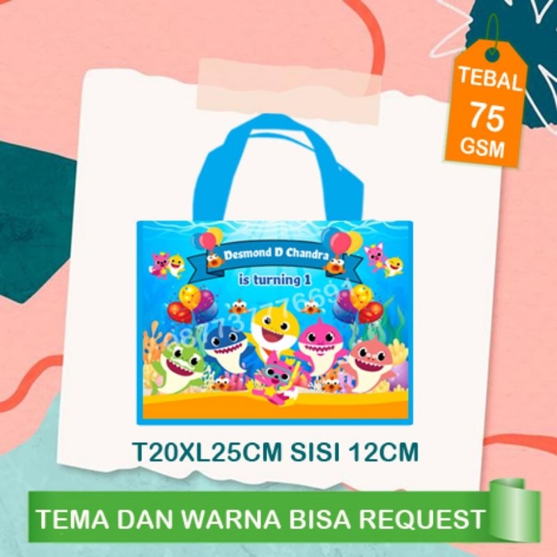 

tas uoang tahun baby shark/tas ulang tahun anak