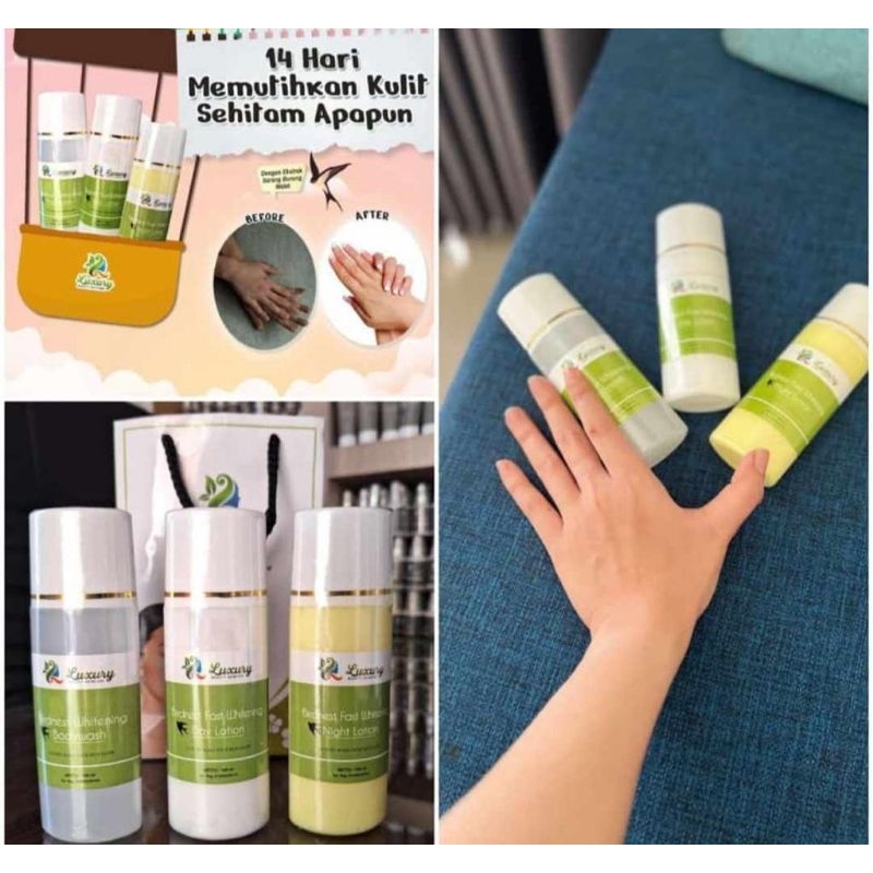 LUXURY BEAUTY SKINCARE | PAKET BADAN BIRDNEST WHITENING / WALET NIGHT JUMBO
