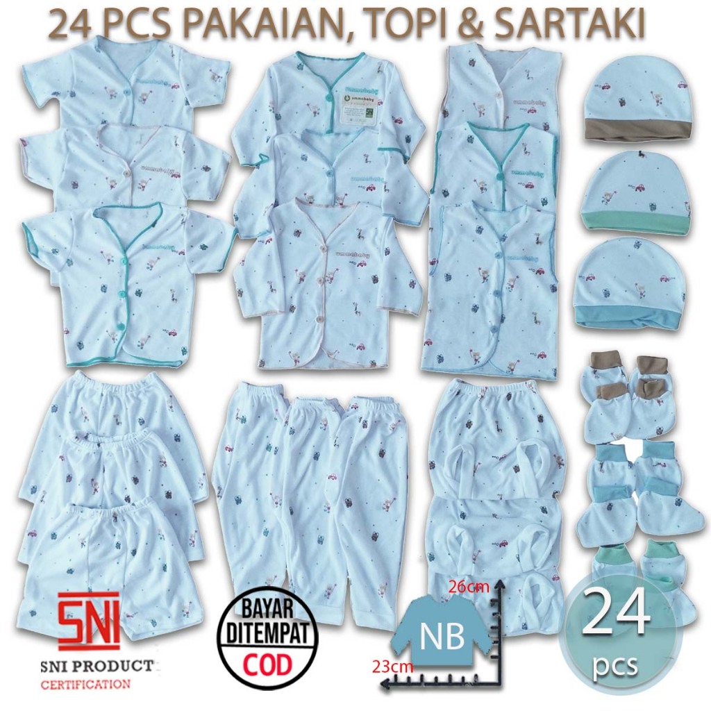 ummababyshop 33pcs (24) Paket Perlengkapan Bayi Baru Lahir Baju Bayi Perempuan Kado Murah Setelan An