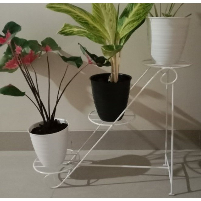 Rak Pot Bunga Besi Minimalis Model Sepatu 3in1/Rak Bunga Cantik/Rak Pot Tanaman/Rak Bunga Besi