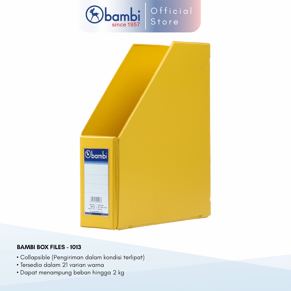 

Bambi Box File Magazine MID SIZE 8 cm Special Colour Yellow - Box Arsip / Box Storage / Box Dokumen kode 1013