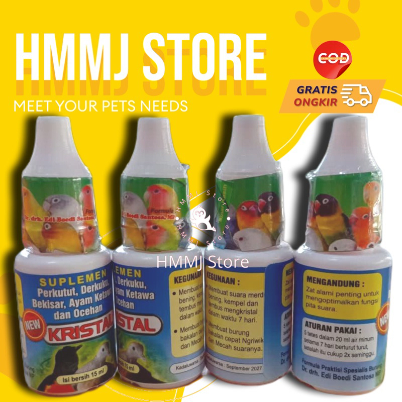 Kristal Obat Suplemen Burung Perkutut Ayam Ketawa Ngerewek Suara Merdu Dr. Edhi 15mL