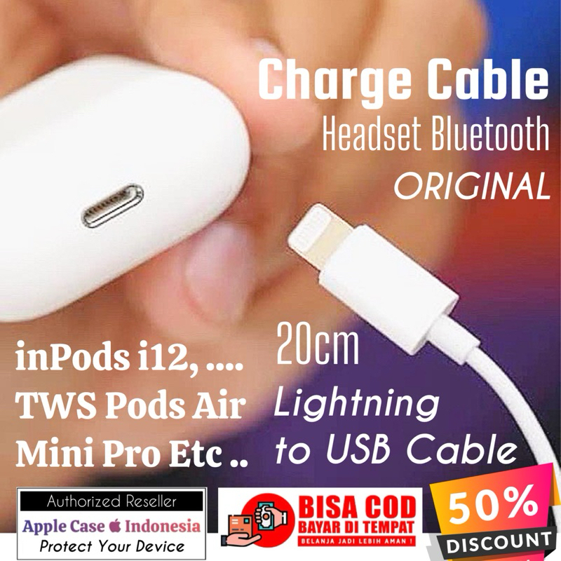 [COD] (Free: Sticker) ORIGINAL Kabel Charger TWS inPods Air Mini Pro i13 13 i12s i12 i11 i10 Macaron