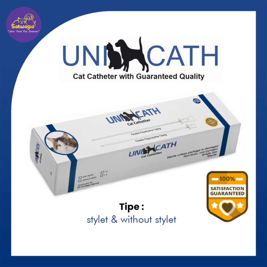 Unicath Cat Catheter Stylet & Without Stylet 1 Box Isi 12pcs