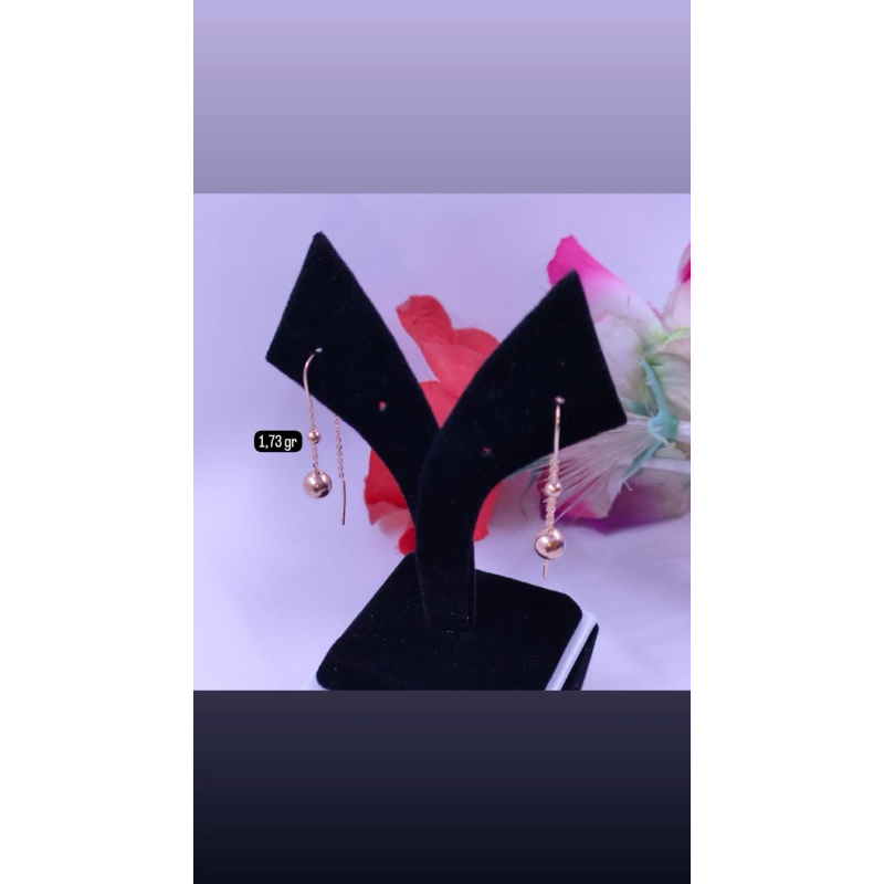 anting emas model terbaru bulat 75%
