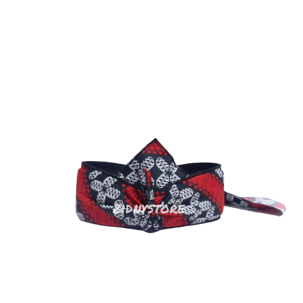 Iket Sunda- Iket Sunda Iket Batik Iket Totopong  TerbukaTradisional MERAH HITAM KECIL
