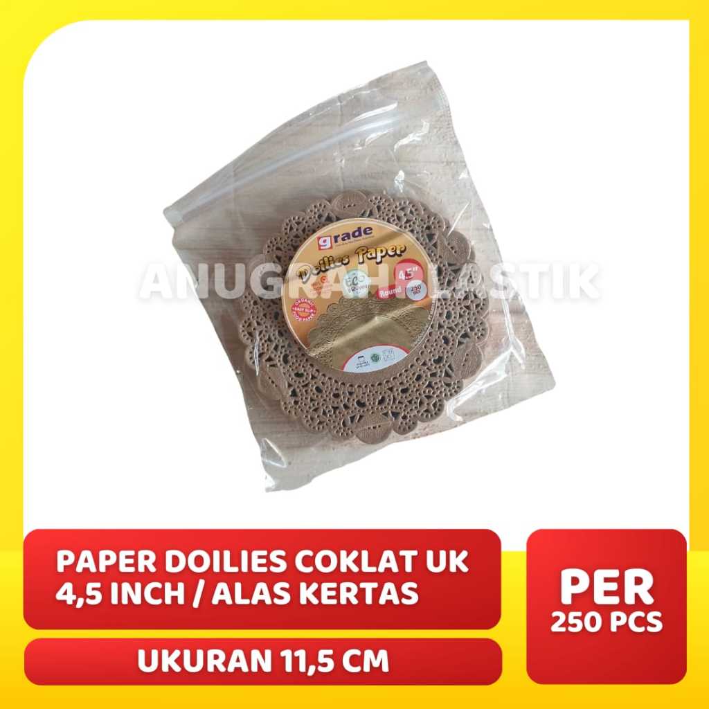 

Paper Doilies COKLAT uk 4,5 inch / Alas Kertas Renda Uk 11,5 cm