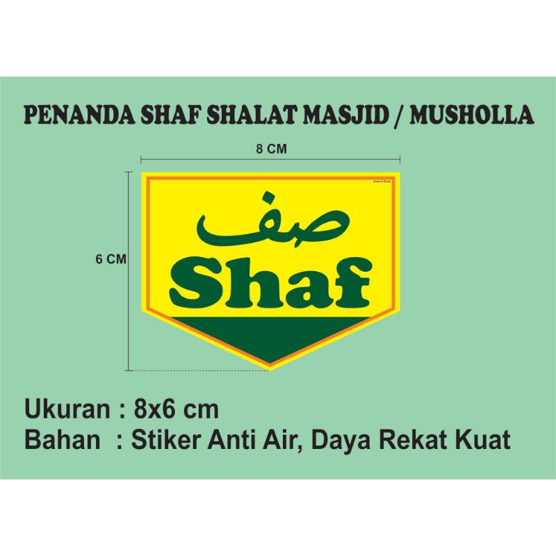

Stiker Shaf Shalat Masjid / Musholla ukuran 8x6 cm