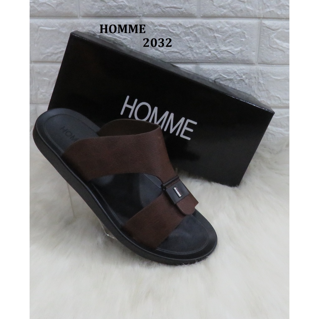 SANDAL KULIT PRIA MEREK HOMME ART 2032 PRICE RP 418.900 BRAND ORIGINAL