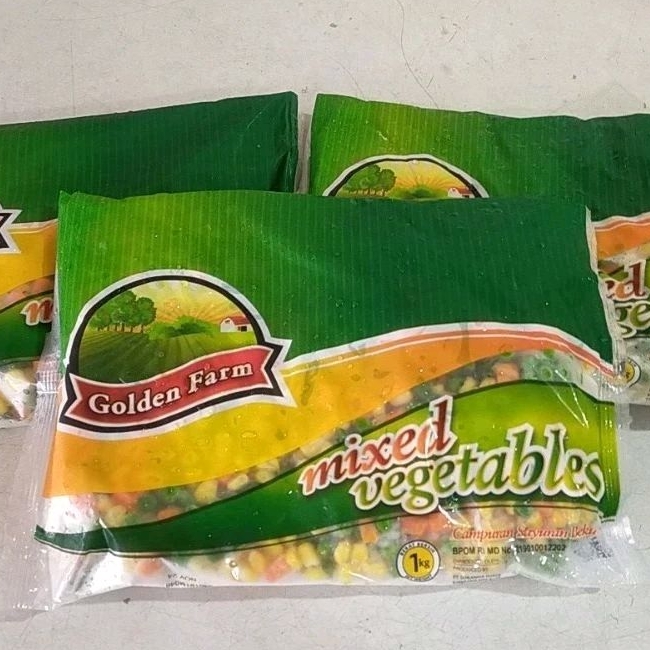 

Golden Farm Mixed Vegetables BERAT 1kg / Campuran Sayuran Beku