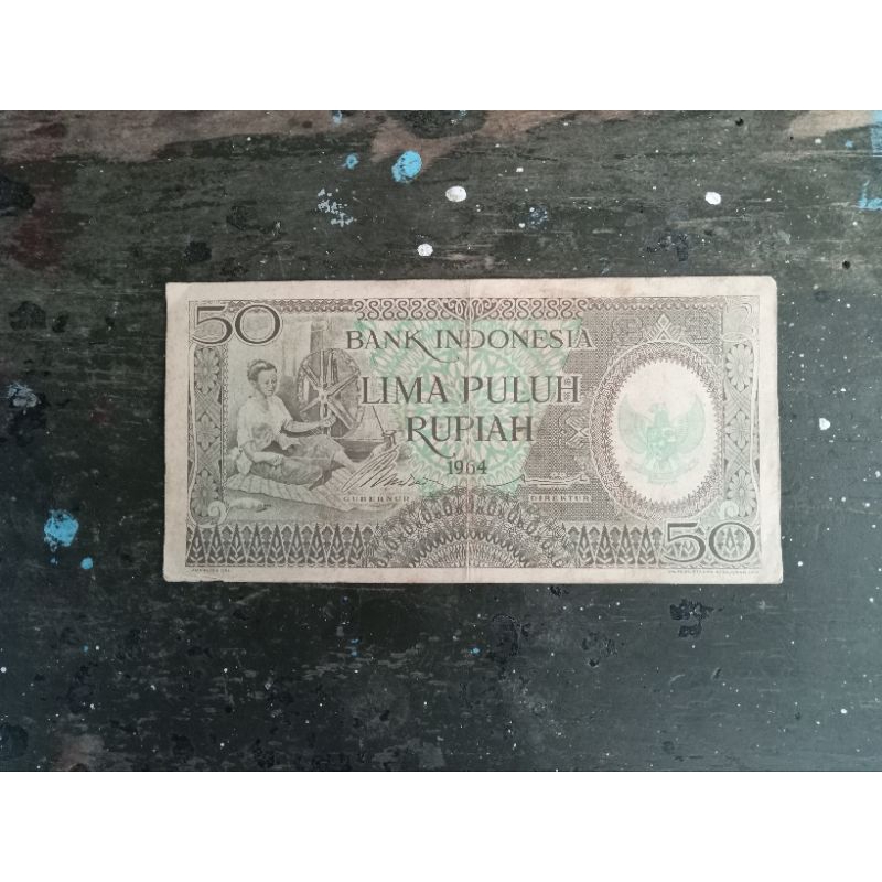 50 rupiah pekerja 1964 seri X vf bagus