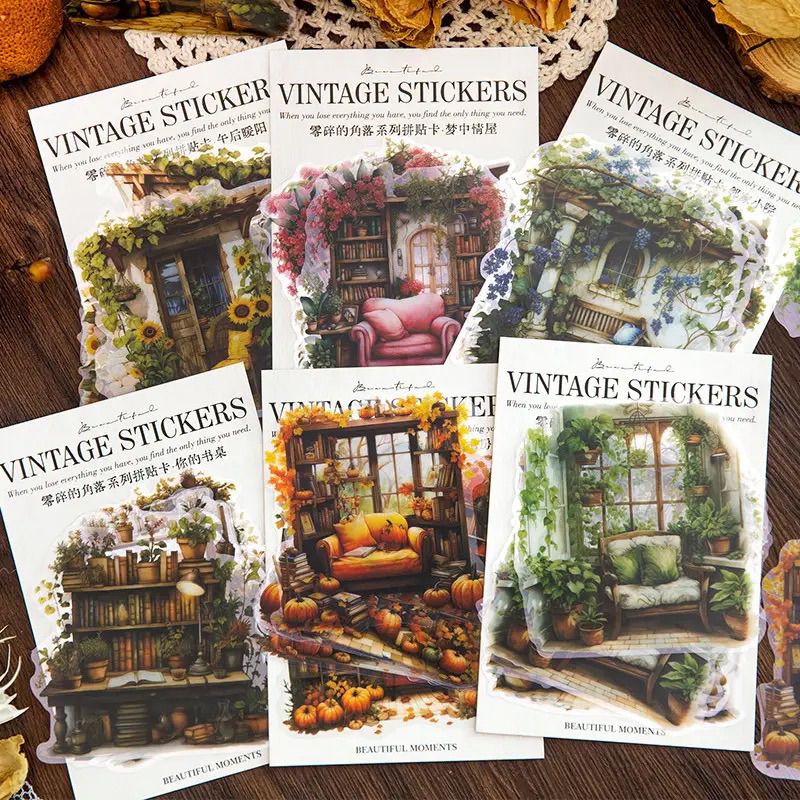 

(1BF) Sticker transparan PET motif perabot rumah vintage series