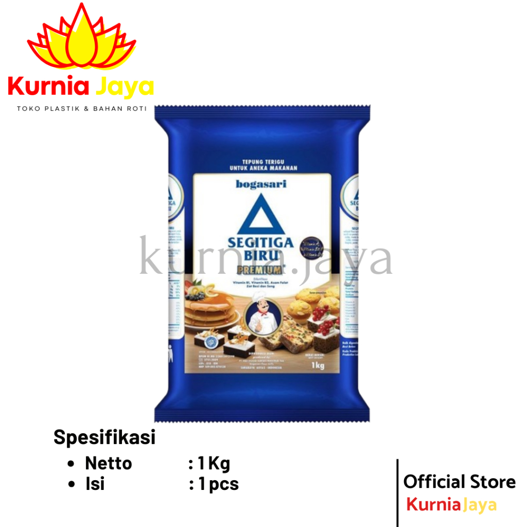 

[ SEGITIGA BIRU ] Tepung Terigu Premium 1Kg