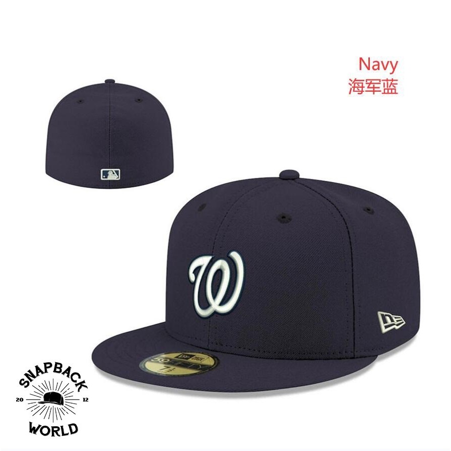 Black Washington Nationals Fitted cap import hats topi snapback
