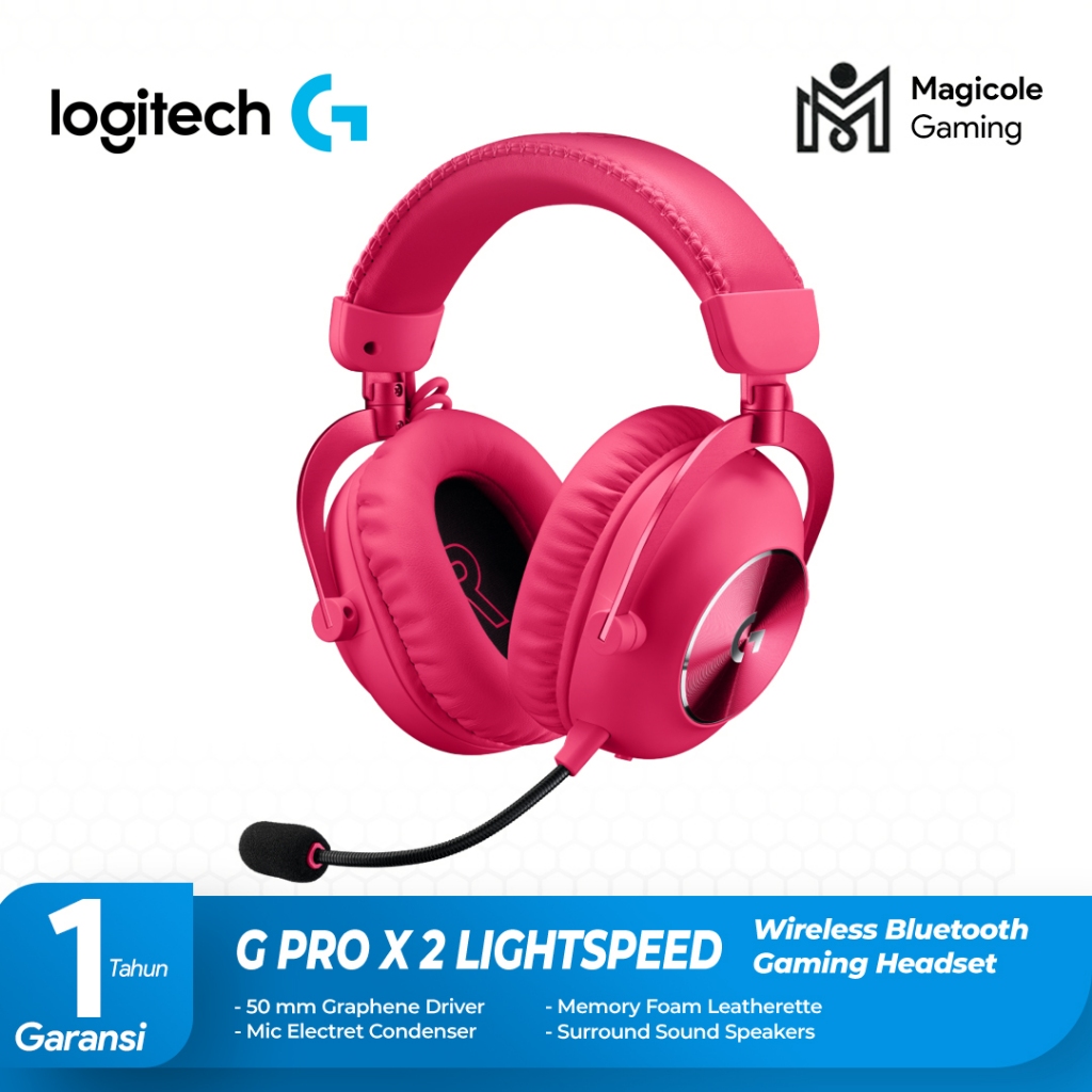 Logitech G PRO X 2 PINK LIGHTSPEED Headset Gaming Wireless Bluetooth