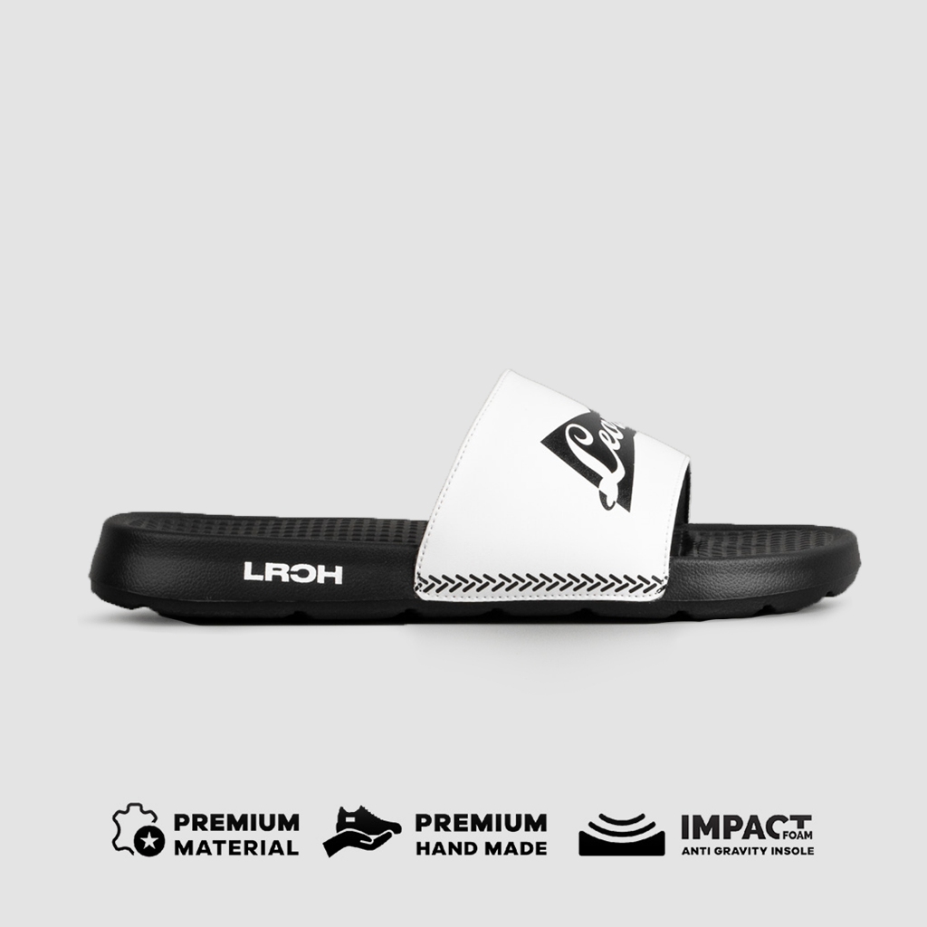 LEO RICHIE - Sandal Pria Wanita Qirano Slides White / Black