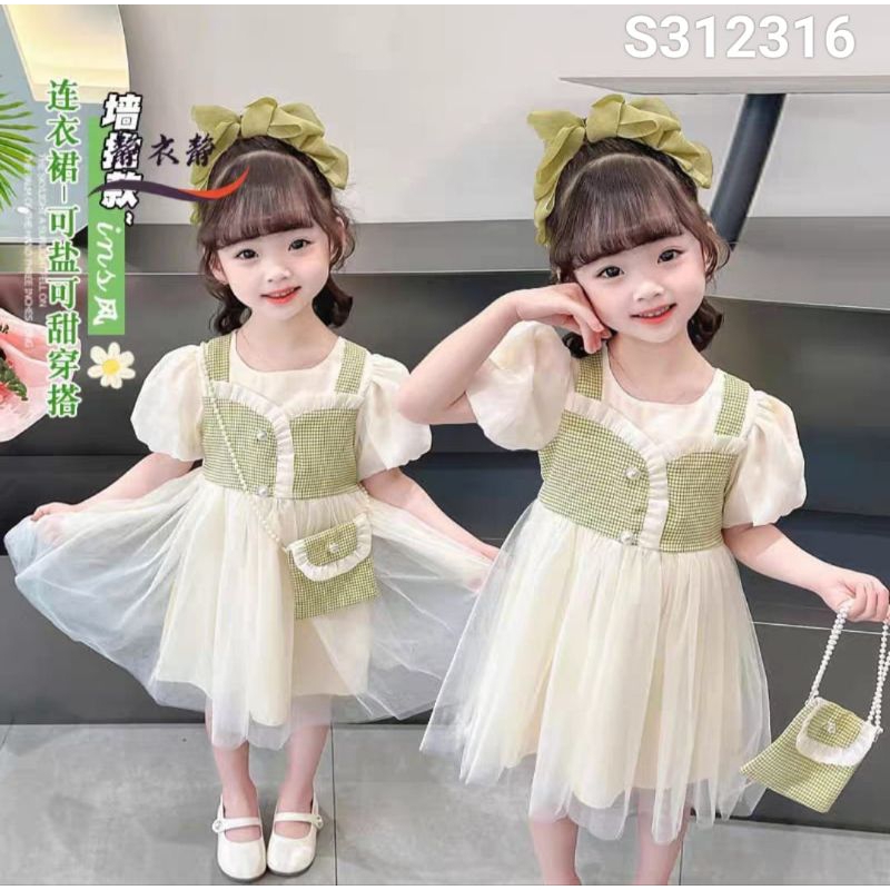 Dress anak import 1-3tahun
