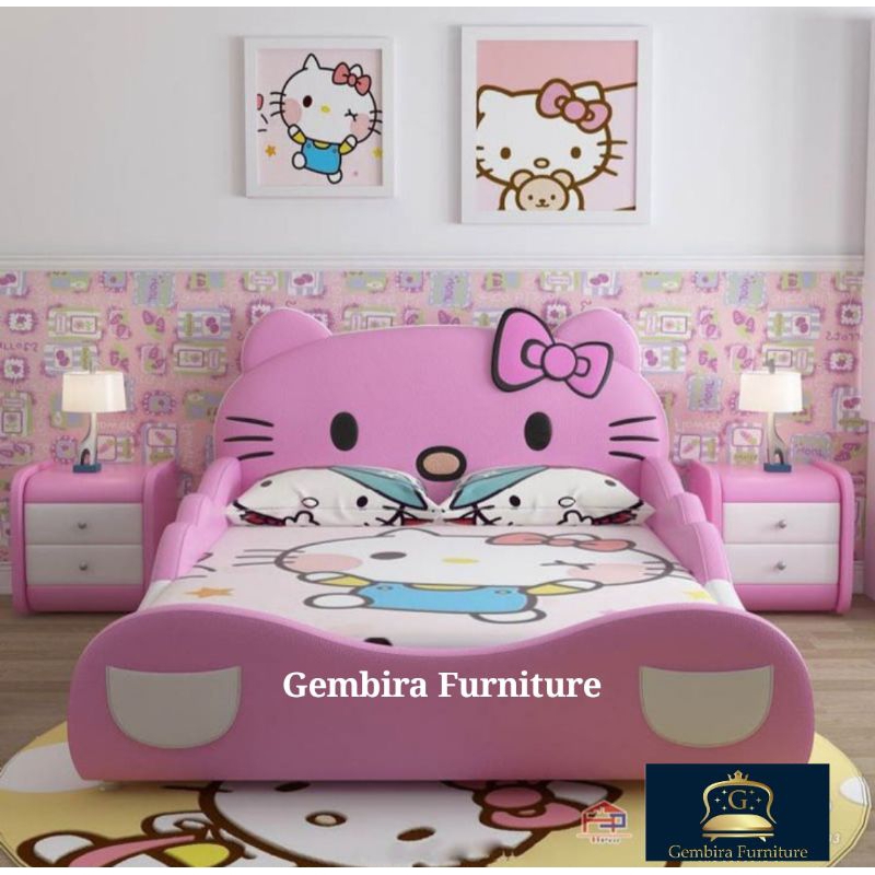 Divan Dipan hello kitty helo kiti doraemon anak kids bedroom ranjang springbed kasur kamar tempat ti