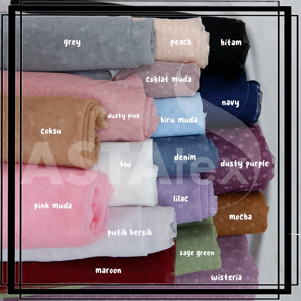 (per meter) KAIN TILE POLKADOT HALUS/SOFT DOT TULLE