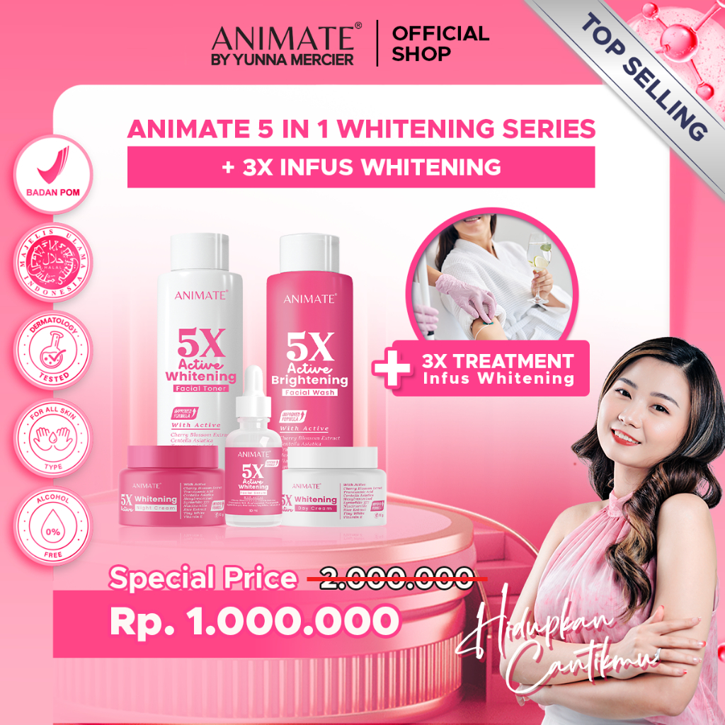 (12.12 BIG SALE) ANIMATE 5IN1 5X ACTIVE WHITENING SERIES +  3X INFUS WHITENING