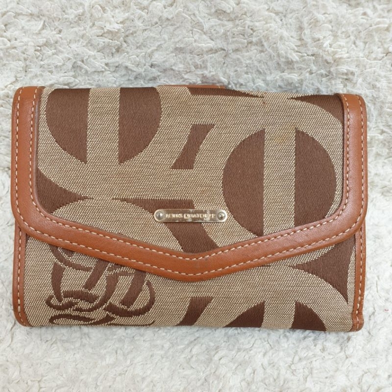 Dompet Louis Quatorze Wanita Kanvas Mix Kulit Asli