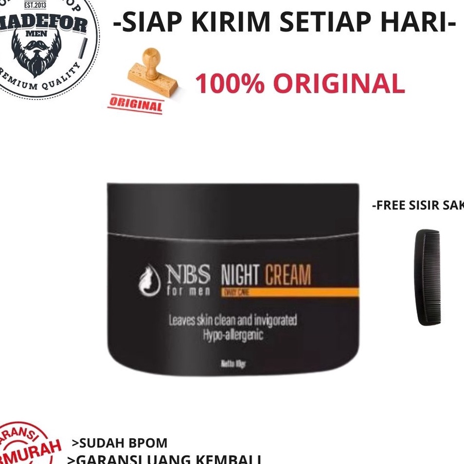 TIPE JFC986 NBS FOR MEN NIGHT CREAM KRIM MALAM NBS FOR MEN NIACINAMIDE SUDAH BPOM