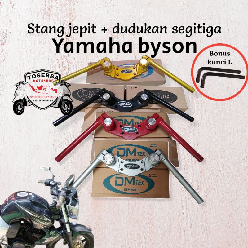 Stang jepit plus dudukan segitiga yamaha Byson old new