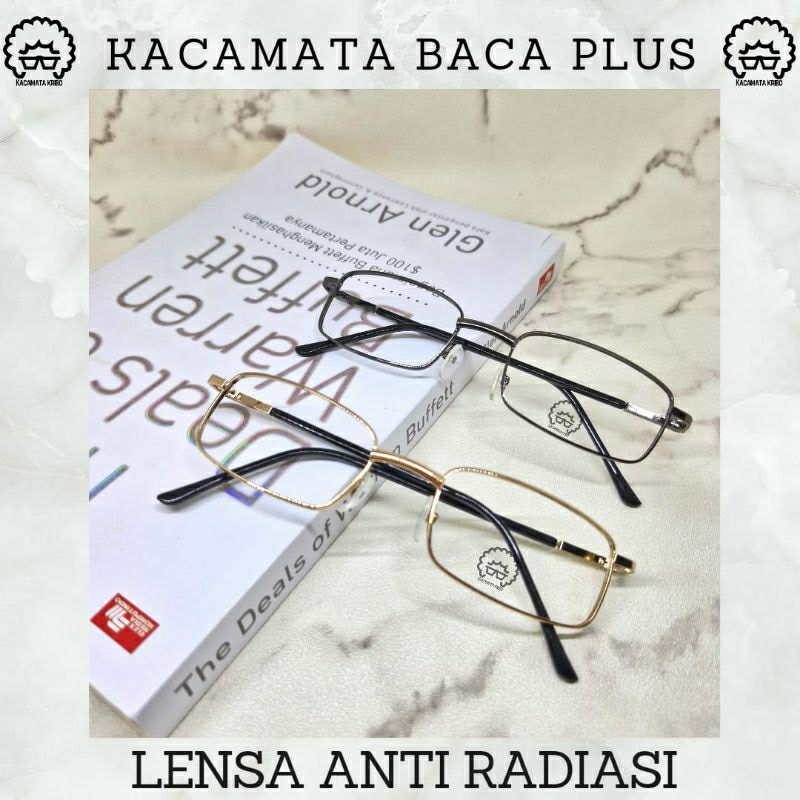 Kacamata Plus Baca Wanita Pria Bahan Logam Murah Kaca Mata Ples Plus Baca