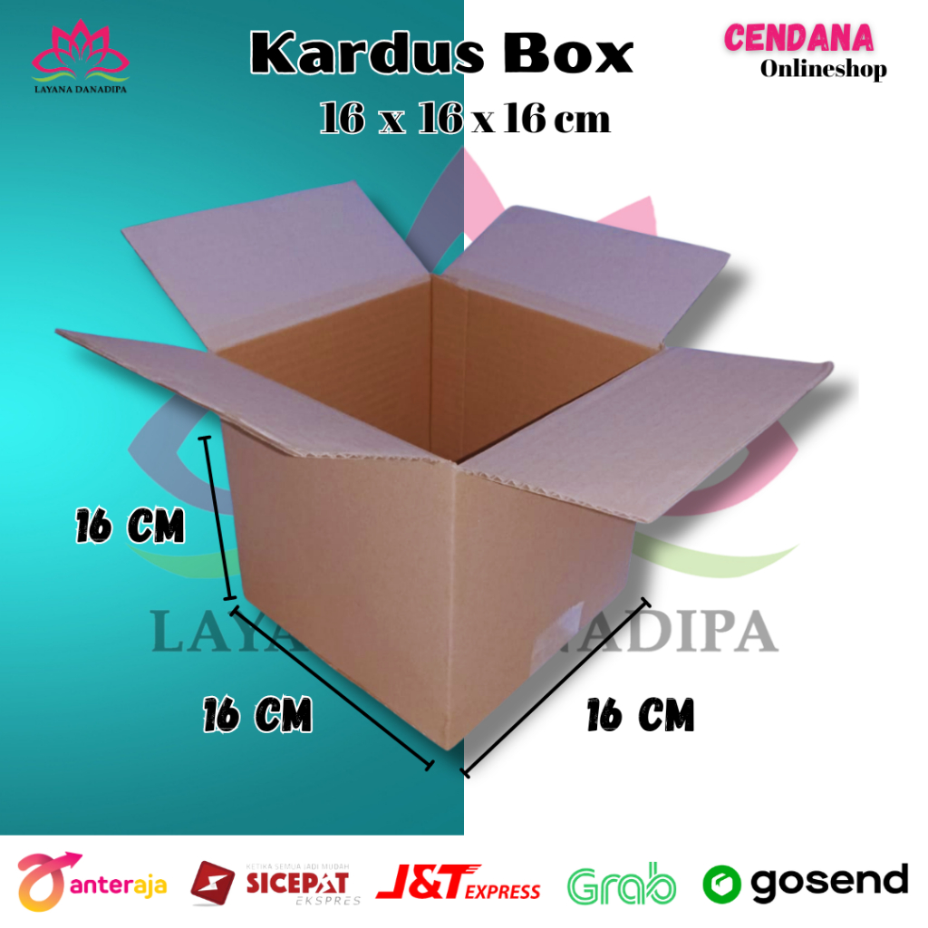

Kardus Box Ukuran 16 x 16 x 16 Cm (Harga per 10 Dus)