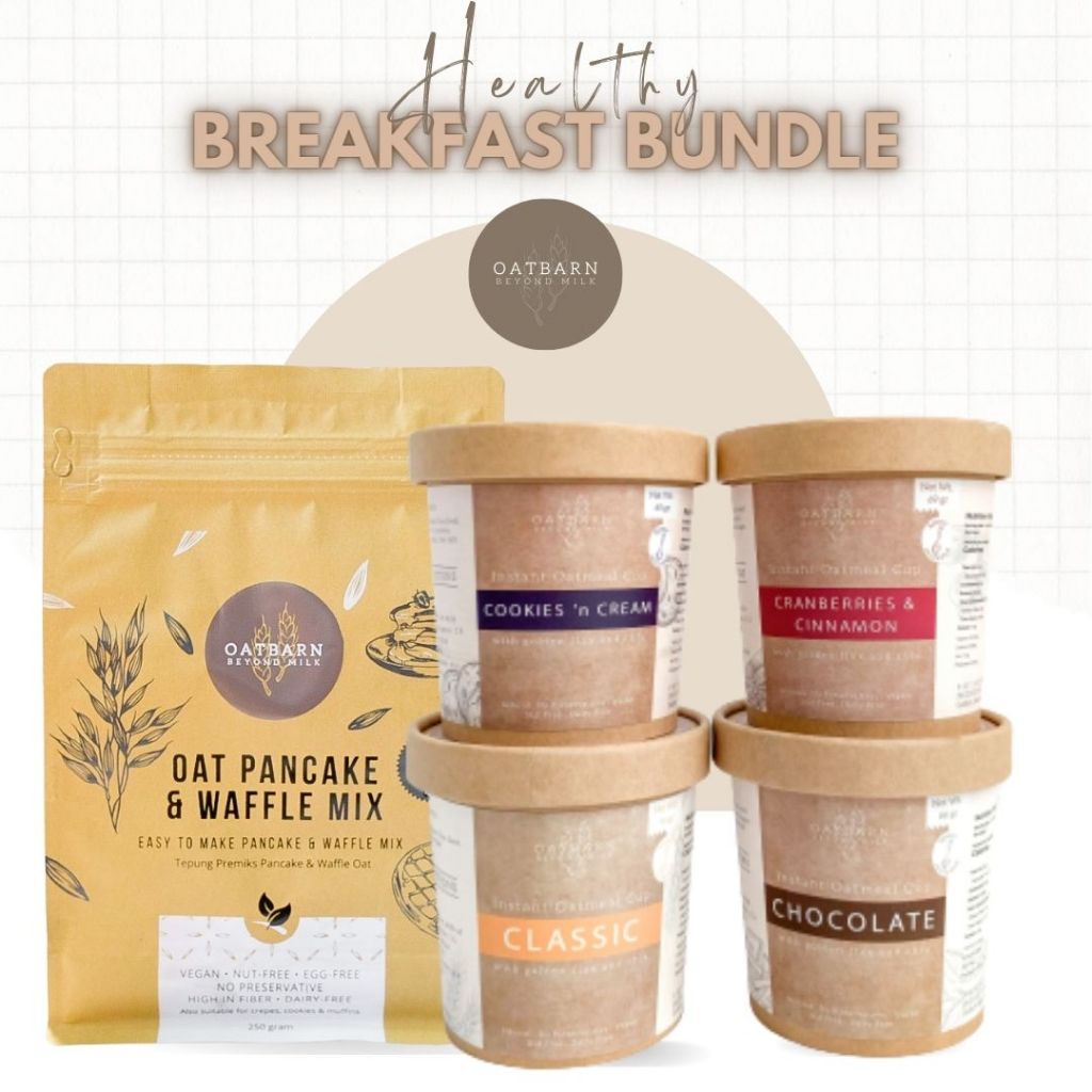 

OatBarn Healthy Breakfast Bundle | Paket Sarapan Sehat Sereal Oatmeal Instan & Tepung Premiks