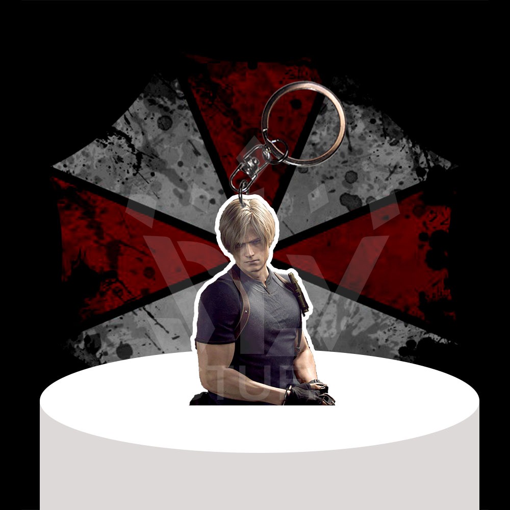 Gantungan Kunci / Gantungan HP Resident Evil - Leon S Kennedy - Ganci Akrilik - Keychain