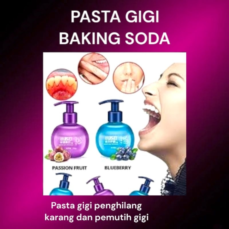 Pasta Gigi - Odol Pemutih Gigi - Baking Soda Removal Whitening Toothpaste Fruit