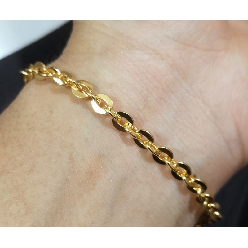 Gelang tangan Nori kaca polos uk18cm berlapis emas